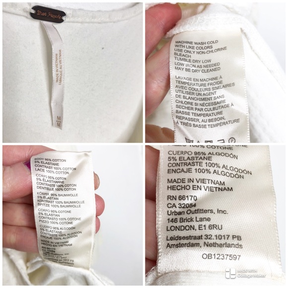 Free People Brunch Date Top 3/4 Lace Puff Sleeve Blouse Size Medium Revolve - Picture 13 of 16